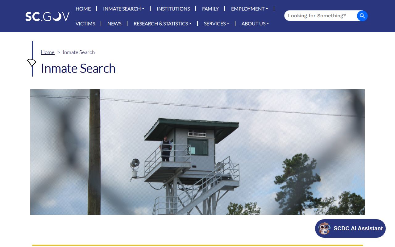 South Carolina Department of Corrections inmate search disclaimer for Richland County custody comparison